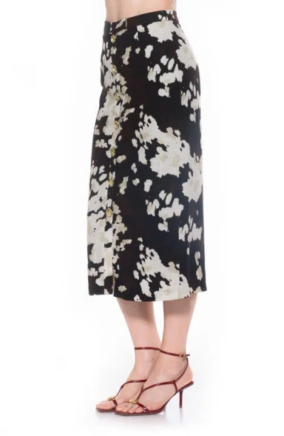 Alexia Admor Carla Button Front Midi Skirt