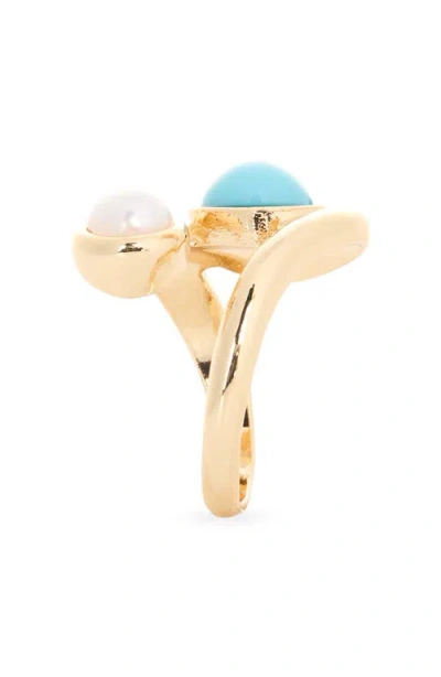 Nordstrom Rack Stone & Faux Pearl Ring