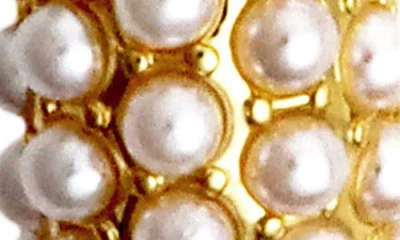 Panacea Mini Faux Pearl Hoop Earrings