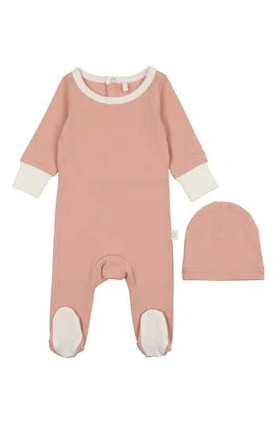 Pouf Colorblock Footie & Hat In Brown