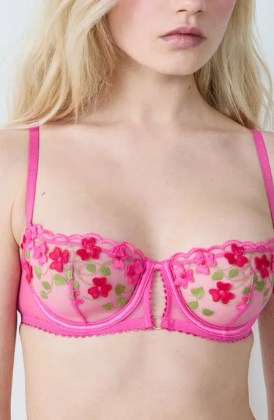 Etam Amour Balconette Bra In Pink