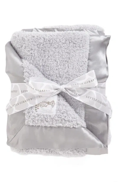 Little Giraffe Chenille Blanket In Silver