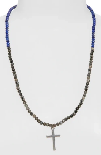 Caputo & Co Gemstone Cross Pendant Necklace