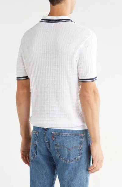 Original Penguin Cotton Grid Knit Polo In White