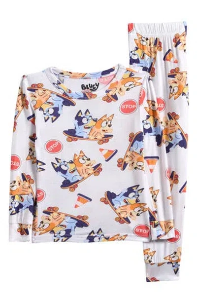 Ame Kids' Bluey Two-piece Pajamas In White