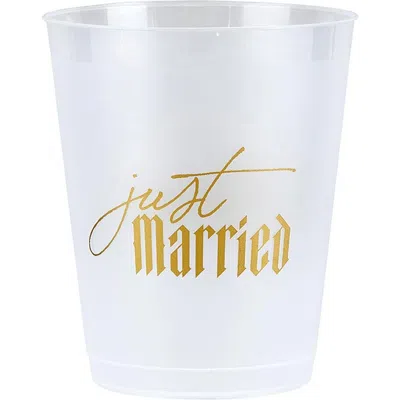 Creative Brands Just Married 8-pack Party Cups In White