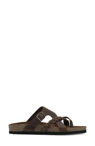 White Mountain Footwear Braided Strappy Slide Sandal