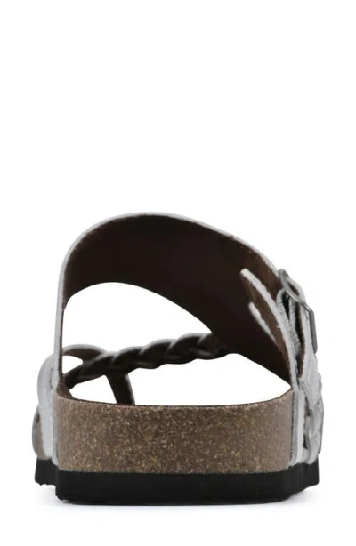 White Mountain Footwear Braided Strappy Slide Sandal