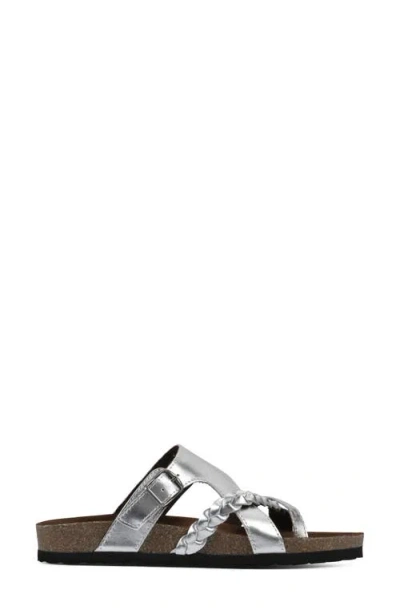 White Mountain Footwear Braided Strappy Slide Sandal