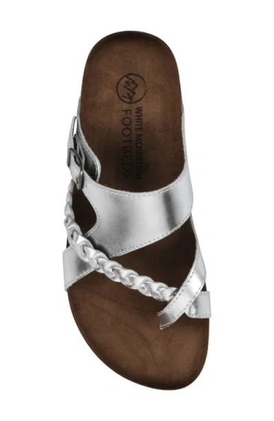 White Mountain Footwear Braided Strappy Slide Sandal