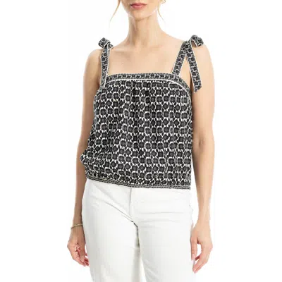 Max Studio Tie Shoulder Bubble Hem Top