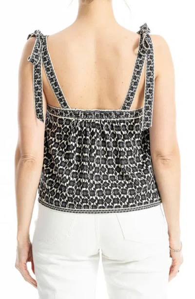 Max Studio Tie Shoulder Bubble Hem Top