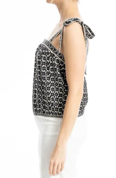 Max Studio Tie Shoulder Bubble Hem Top