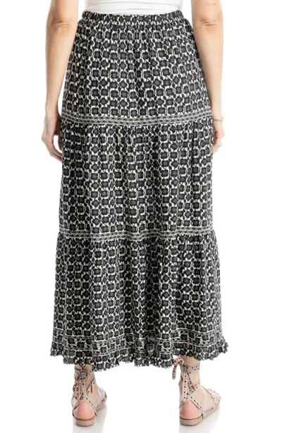 Max Studio Floral Print Tiered Maxi Skirt