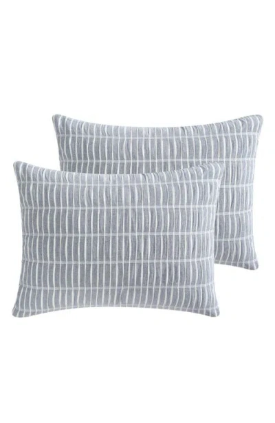 Tahari Stripe Seersucker 3-piece Comforter Set In Gray
