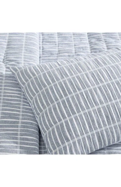Tahari Stripe Seersucker 3-piece Comforter Set In Gray