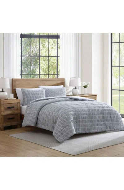 Tahari Stripe Seersucker 3-piece Comforter Set In Gray