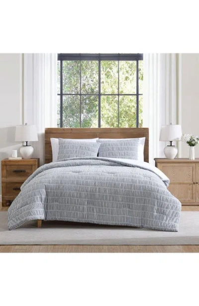Tahari Stripe Seersucker 3-piece Comforter Set In Gray