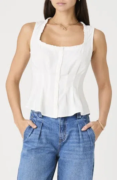 French Connection Ruffle Trim Sleeveless Button-up Top