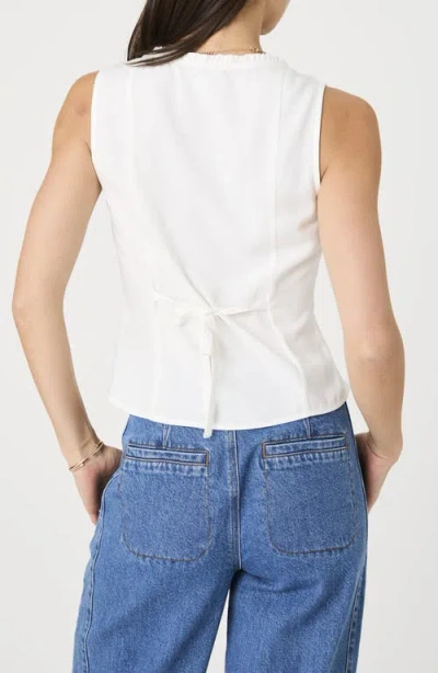 French Connection Ruffle Trim Sleeveless Button-up Top