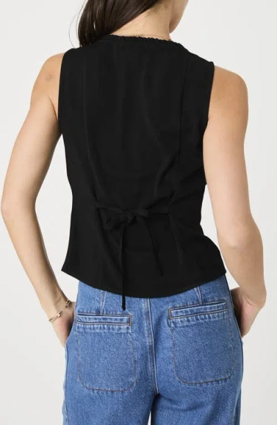 French Connection Ruffle Trim Sleeveless Button-up Top