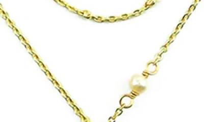 Panacea 5-5.5mm Cultured Freshwater Pearl Station Chain Y-drop Necklace