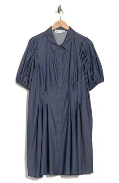 Eliza J Cotton Puff Sleeve Shirtdress