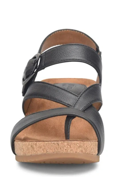 Eurosoft Evelyn Wedge Sandal In Black
