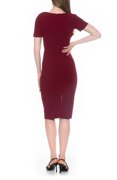 Alexia Admor Skylar Asymmetric Neck Short Sleeve Midi Dress