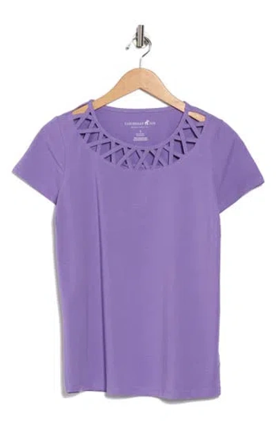Caribbean Joe Lattice Trim T-shirt