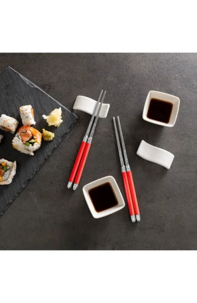 French Home 8-piece Chopsticks, Soy Sauce Bowls & Rest Set In Multi