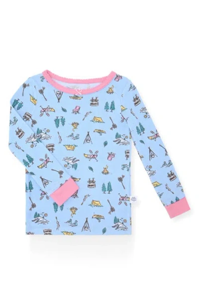 Sleep On It Fitted Two-piece Pajamas & Socks Set In Blue
