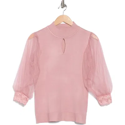 By Design Harmony Mesh Sleeve Sweater