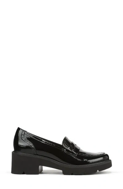 Naturalizer Darry Luxe Patent Platform Loafer In Black
