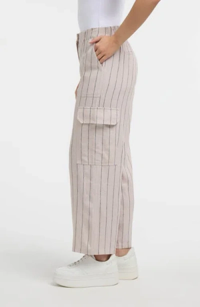 Ellen Tracy Wide Leg Linen Blend Cargo Pants In Neutral