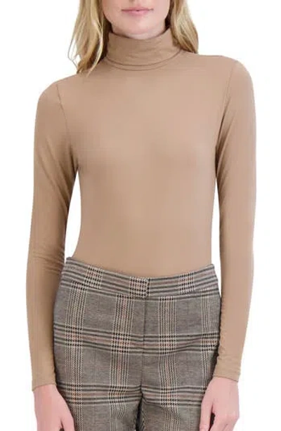 Ookie & Lala Turtleneck Bodysuit In Brown