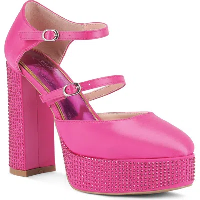 London Rag Rhinstone Embellished Platform Mary Jane Pump