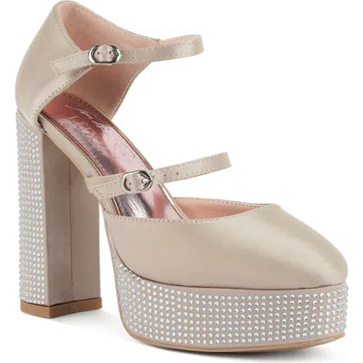 London Rag Rhinstone Embellished Platform Mary Jane Pump