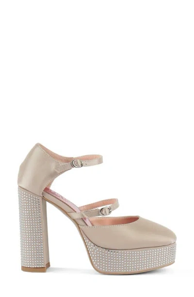 London Rag Rhinstone Embellished Platform Mary Jane Pump