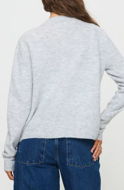 Princess Polly Denmark Crewneck Cardigan In Gray