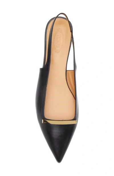 Tod's Barretta Pointed Toe Slingback Flat