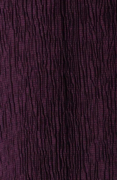 Eileen Fisher Crinkled V-neck Boxy Top In Purple