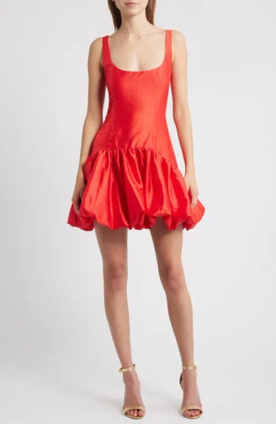 Hutch Sleeveless Satin Drop-waist Bubble Mini Dress