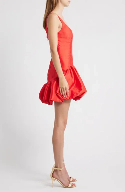 Hutch Sleeveless Satin Drop-waist Bubble Mini Dress