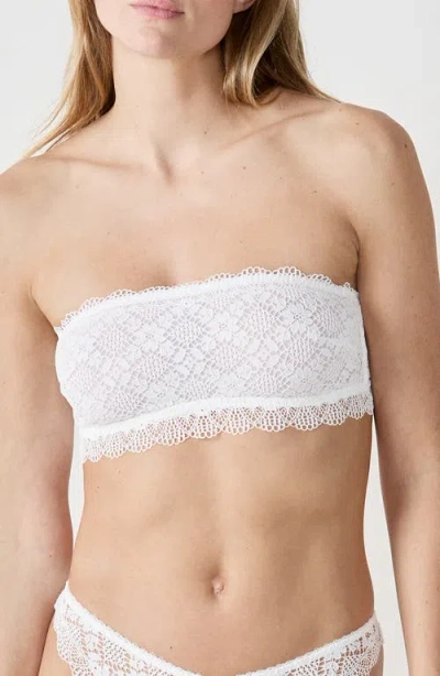 Etam Souffle Strapless Bandeau Bra In White
