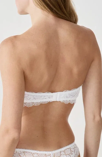 Etam Souffle Strapless Bandeau Bra In White