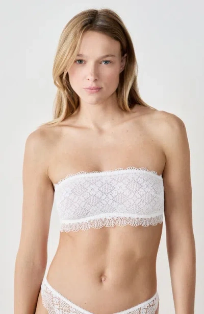 Etam Souffle Strapless Bandeau Bra In White