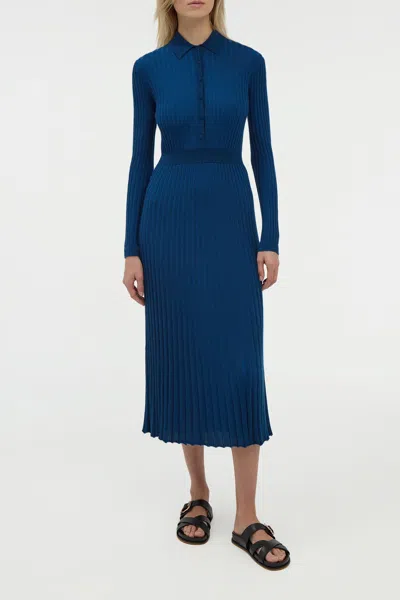 Gabriela Hearst Ardor Knit Maxi Dress In Washed Denim Cashmere Silk In Blue