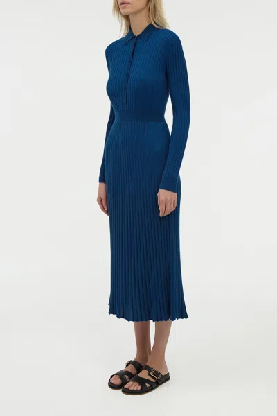 Gabriela Hearst Ardor Knit Maxi Dress In Washed Denim Cashmere Silk In Blue