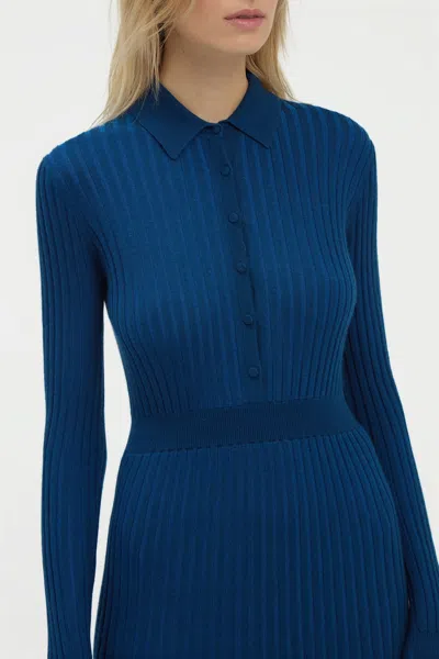Gabriela Hearst Ardor Knit Maxi Dress In Washed Denim Cashmere Silk In Blue
